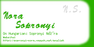 nora sopronyi business card